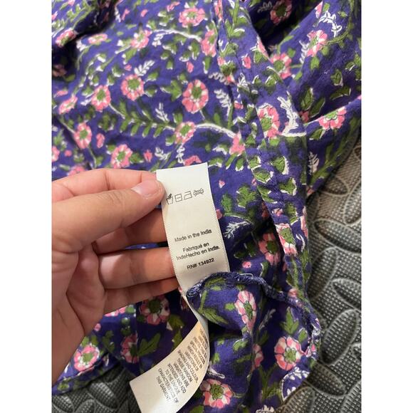 India Collection Emerson Fry Bardot Top in Iris Wildflower Blouse Shirt womens M - Picture 6 of 11